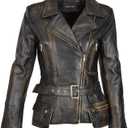 Womens Genuine Lambskin Leather Jacket | Classic rider leather jacket | Black Leather Jacket Women | Womens Leather Jacket (Black, L)