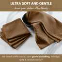 Native Fab Cotton Dish Towel 4 Pack Waffle Weave Tea Towels for Cleaning Drying, 16x26 inches, Soft & Absorbent Washcloths, Kitchen Towel with Hanging Loop, Dish Cloth Set, Brown