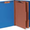 Blue Summit Classification Folders, Legal Size, 2 Dividers, Dark Blue  10 Pack