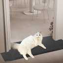 Carpet Protector for Pets Cat Carpet Protector for Doorway, Anti Scratch Under Door Cat Scratch Protector Mat, Easy to Cut Plastic Stopper (Black, 3.6FT-2pack)