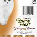 Purina Fancy Feast Gravy Lovers Poultry and Beef Grilled Gourmet Wet Cat Food Variety Pack - (Pack of 30) 3 oz. Cans (EXP 06/01/27)
