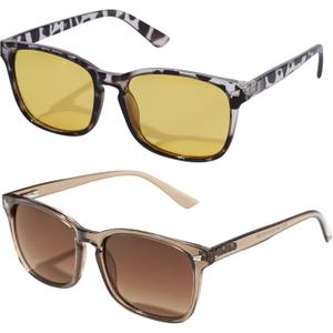 TIJN Polarized Sunglasses for Womens and Mens,Classic Square Frames Shades for UV Protection, Stylish and Trendy Sunnies (05-(2pack)leopard(brown Lens)&coffee(black Tea))