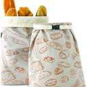 Beeswax Bread Bags for Homemade bread,2 Pack Sourdough Bread Bags,Reusable Bread Bourdough Storage (Apricot & Apricot)