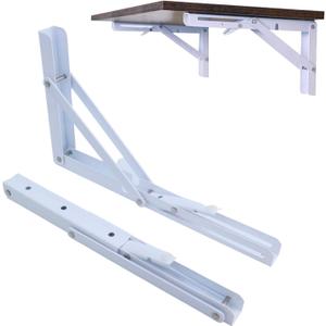 Folding Shelf Brackets 10 inch,Folding Brackets Heavy Duty Max.Load 410lb,DIY Space Saving Wall Mounted Folding Table,Pack of 2