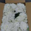 Flower Table Centerpieces - Set of 6 Floral Arrangement Artificial Wedding Hydrangeas Floral Arrangement with Rustic Metal Vase for Bridal Tea Party Event Decorations - White