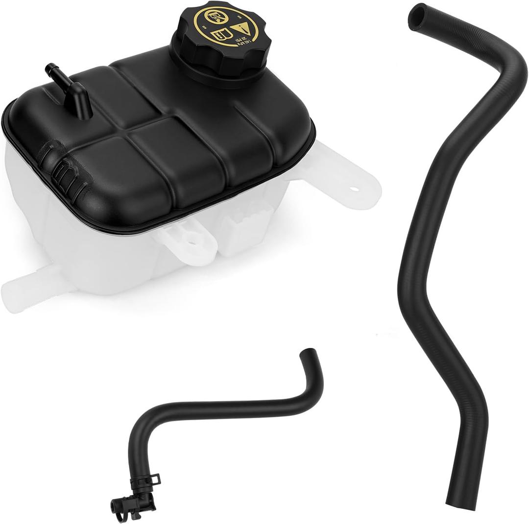 603-955 Engine Coolant Reservoir Tank with Cap, Radiator Overflow Tank Compatible with Buick Encore 1.4L, Chevy Tracker Trax 2013-2021 1.4L 1.8L w/Air Bleed Hose & Heater Hose Replace# 95269001