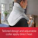 Sunbeam Contoured Heating Pad for Neck & Shoulder Pain Relief with Auto Shut Off Moist Heating Option 22 x 19 Grey