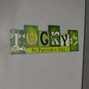 Valentines Day Decorations Indoor for Home Wooden Valentine Table Decorations Centerpieces Sign St.Patricks Day LUCKY LOVE Reversible Tabletop Decor Double-sided Irish Tiered Tray Decor Office Desk (Large)