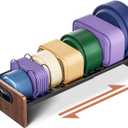 Expandable Food Container Lid Holder Organizer, Adjustable 13.97-22 Inch V-Shaped Kitchen Cabinet Storage Rack with 20 Slots & 6 Adjustable Dividers for Lids, Cutting Boards, Baking Pans