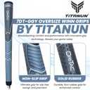 Winn Oversize Dri-Tac Golf Grip - DarkGrey/SilverGrey, Rubber, Non-Slip, Cushioned, Moisture-Wicking, Shock Absorption, AVS Technology, 1/8" Oversize, 12" x 1" - Golf Club Grips
