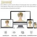 SEVENCOLORS Short Blonde Wigs for White Women Layered Mixed Blond Pixie Cut Wigs with Bangs Synthetic Short Hair Replacement Wigs