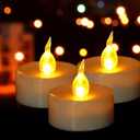 Flameless LED Tea Lights Canadles: 100 Pack Battery Tea Lights, Realistic and Flickering Tealights, Flameless Votive Candles Operated Warm Yellow Electric Fake Candle for Wedding Party Home Decoration