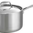 Tramontina Signature Tri-Ply Clad Stainless Steel 4-Quart Sauce Pan with Lid, Induction-Ready, Dishwasher-Safe, NSF-Certified, Made in Brazil