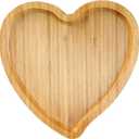 BinaryABC Heart Shaped Wood Serving Platters and Trays Side Dish Serving Trays Tabletop Serving Platters,Valentines Day Table Decorations Supplies (7.87inch) (4.9" x 4.9" x 0.6")
