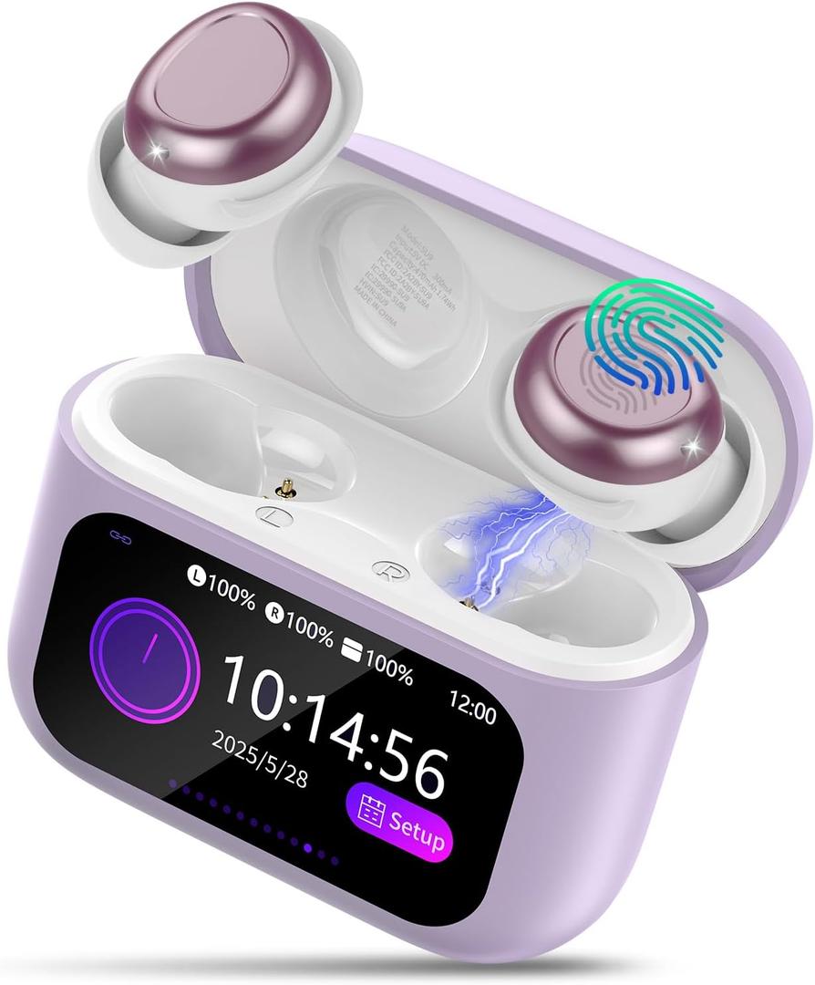 Sleep Earbuds Light-Weight Headphones, 48H Playtime with Charging Case, Mini Sleep Headphones Bluetooth in Ear Small Design for Side Sleepers, Orchid