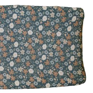 Mebie Baby Changing Pad, Midnight Floral, 100% Muslin Cotton Changing Table Pad Cover for Baby Boy and Girl, Designer Nursery Decor Covers, Diaper Changing Pad Cover for Changing Station