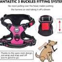 PoyPet No Pull Dog Harness, No Choke Front Lead Dog Reflective Harness, Adjustable Soft Padded Pet Vest with Easy Control Handle for Dogs(Pink, Medium)