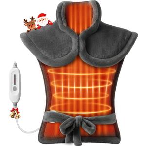 Comfier Large Heating Pad for Back, FSA Eligible HSA, Soft Flannel Fast Heating Pads for Neck and Shoulders, Electric Heated Wrap, 3 Heat Levels & 90-Mins Auto Shut Off, Christmas Gifts for Mom Dad
