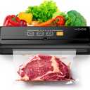 KOIOS Vacuum Sealer Machine, 90Kpa Automatic Vacuum Air food sealer/Built-in Cutter Starter Kit, Dry & Moist Food Preservation Modes, Pulse Function, LED Indicator Lights, Black