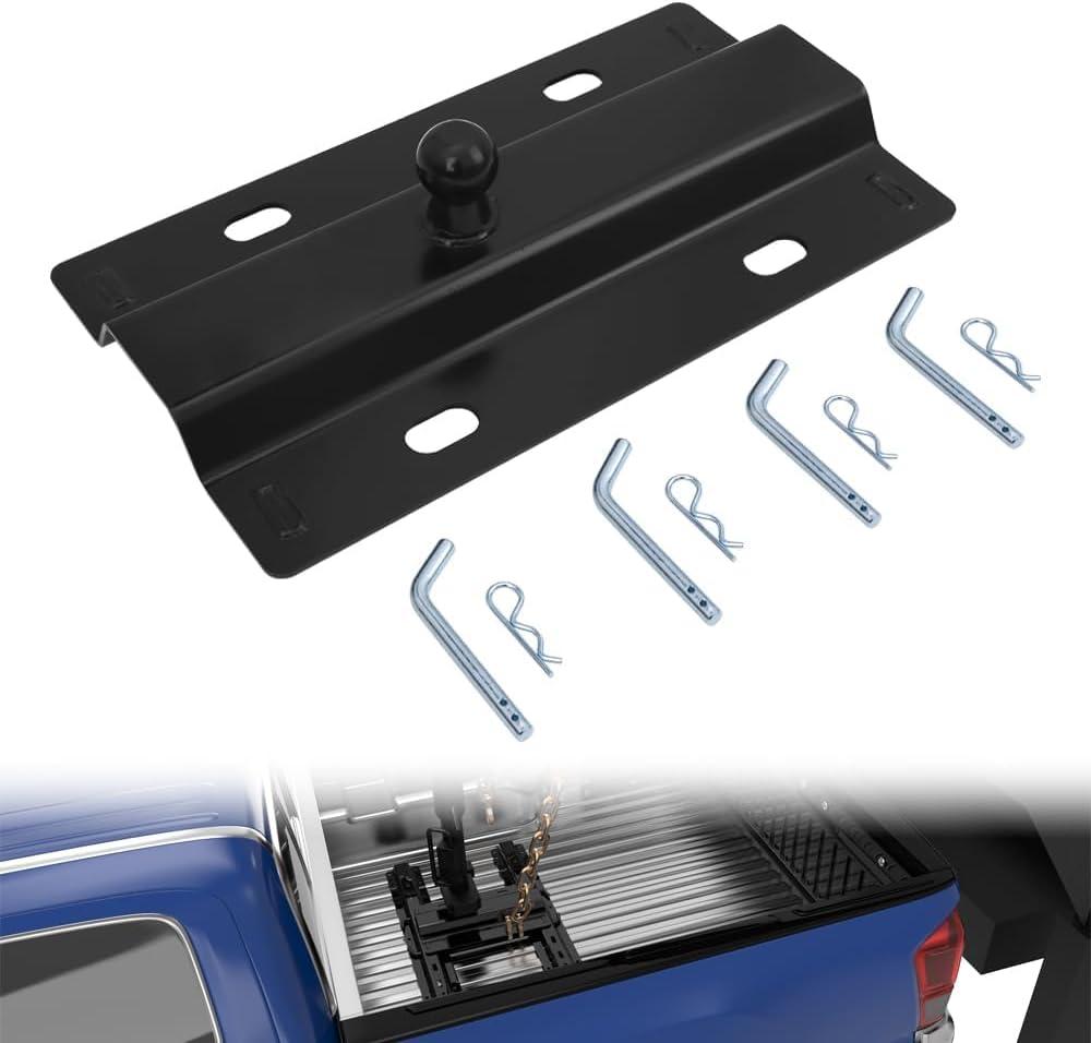 Universal 30,000 lbs Gooseneck Ball Plate Fit for All Standard 5th Wheel Rails Gooseneck Adapter Hitch