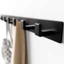 GWAAZXGZ Black Coat Rack Wall Mount - 12.5 inch Modern Metal Hook Rail with 4 Right-Angle Hooks, Drill-Mounted Organizer for Coats, Hats, Bags in Entryway, Bathroom, Bedroom (2 Pack)
