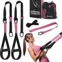 THYSOL Resistance Trainer Pro Xtreme Straps Army | Sling Trainer Set with Adjustable Door Anchor | Fitness Home Workouts - Suitable for Travelling & for Training Indoor & Outdoor (Pink)