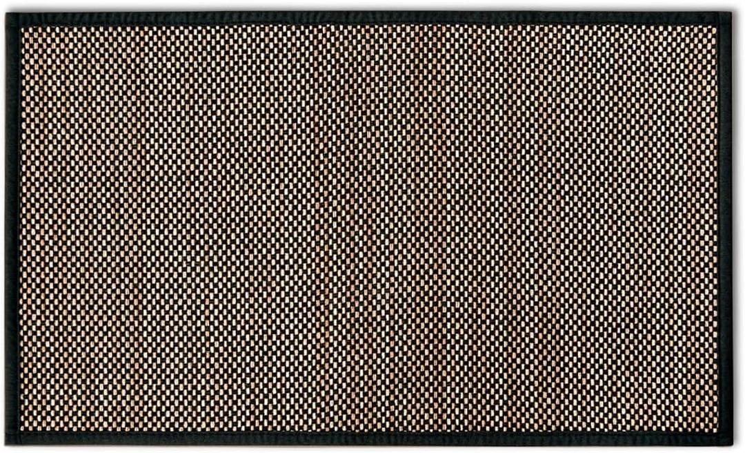 Artoid Mode Washable Non Skid Kitchen Rugs and Mats Doormat, Absorbent Door Mat Rugs for Kitchen Floor Front of Sink Hallway Black 17x29 Inch