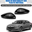 1Pair Black Side Mirror Cover Cap Housing Compatible with Honda Accord 2018 2019 2020 2021 2022 without Turn Signal, Direct Replacement, 87945-52251, 87915-52251