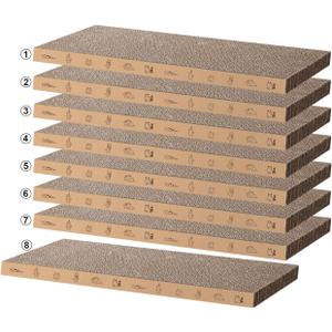 8 Packs in 1 Cat Scratch Pad, Cat Scratcher Cardboard,Reversible,Durable Recyclable Cardboard, Suitable for Cats to Rest, Grind Claws and Play