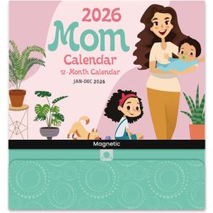 2026 Calendar - Mom Calendar 2026, Magnetic Calendars for Refrigerator, Jan.2026 - Dec.2026, 11.81"x12.38", Family Calendars 2026, Fold-out Wings, Large Pocket, Hanging Hook