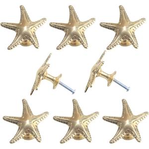 Starfish Shape Drawer Dresser Knobs Furniture Hardware Pulls Home Decoration Furniture Hardware Accessories Nautical Beach Sea Themed Handles Drawer Dresser Knobs (8)