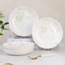 8 Inch White Porcelain Dinner Plates Set of 10 Round Ceramic Dishes Plate Kitchen Dinnerware for Dinner Dishwasher Safe