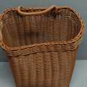 WLLHYF Woven Hanging Wicker Basket for Front Door Water Hyacinth Handwoven Wall Basket Mounted Storage Organizer for Flowers, Small Plants, Mail, Farmhouse Home Garden Decor