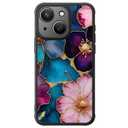 FUNMIKO Cute iPhone 14 Plus Phone Case Wireless Charging & Military-Grade Protection - Trendy Wildflower Design for Women Girls, Matte Cover with Shockproof Corners - Vibrant Flower Pattern