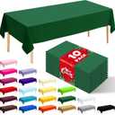 10 Pack Premium Disposable Plastic Tablecloth 54" X 108" Rectangle Table Cover for Birthdays Weddings Christmas Anniversary Buffet Table (Green)