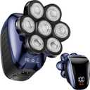 Head Shaver, Upgrade Head Shavers for Bald Men, Head Electric Razor with Nose Hair Trimmer, IPX6 Waterproof Wet/Dry Mens Grooming Kit, Anti-Pinch, LED Display, USB Rechargeable (1-Blue)