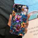 Case Compatible with iPhone 11 Pro Max,Fall Prevention Bright Hybrid 2-Layer Hard Shell Phone Case for Girls Boys,Colorful Floral Flower Art