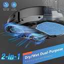 Robot Vacuum and Mop, 2 in 1 Robotic Vacuum Cleaner with Schedule, App/Voice, Slim Mopping Vacuum Robot with Watertank and Dustbin, Self-Charging, Easy of Use, Ideal for Hard Floor, Pet Hair, Carpet (Black)