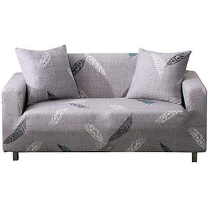 Lamberia Printed Sofa Cover Stretch Couch Cover Sofa Slipcovers for 3 Cushion Couch with Two Free Pillow Case (New Feather, Sofa-4 Seater)