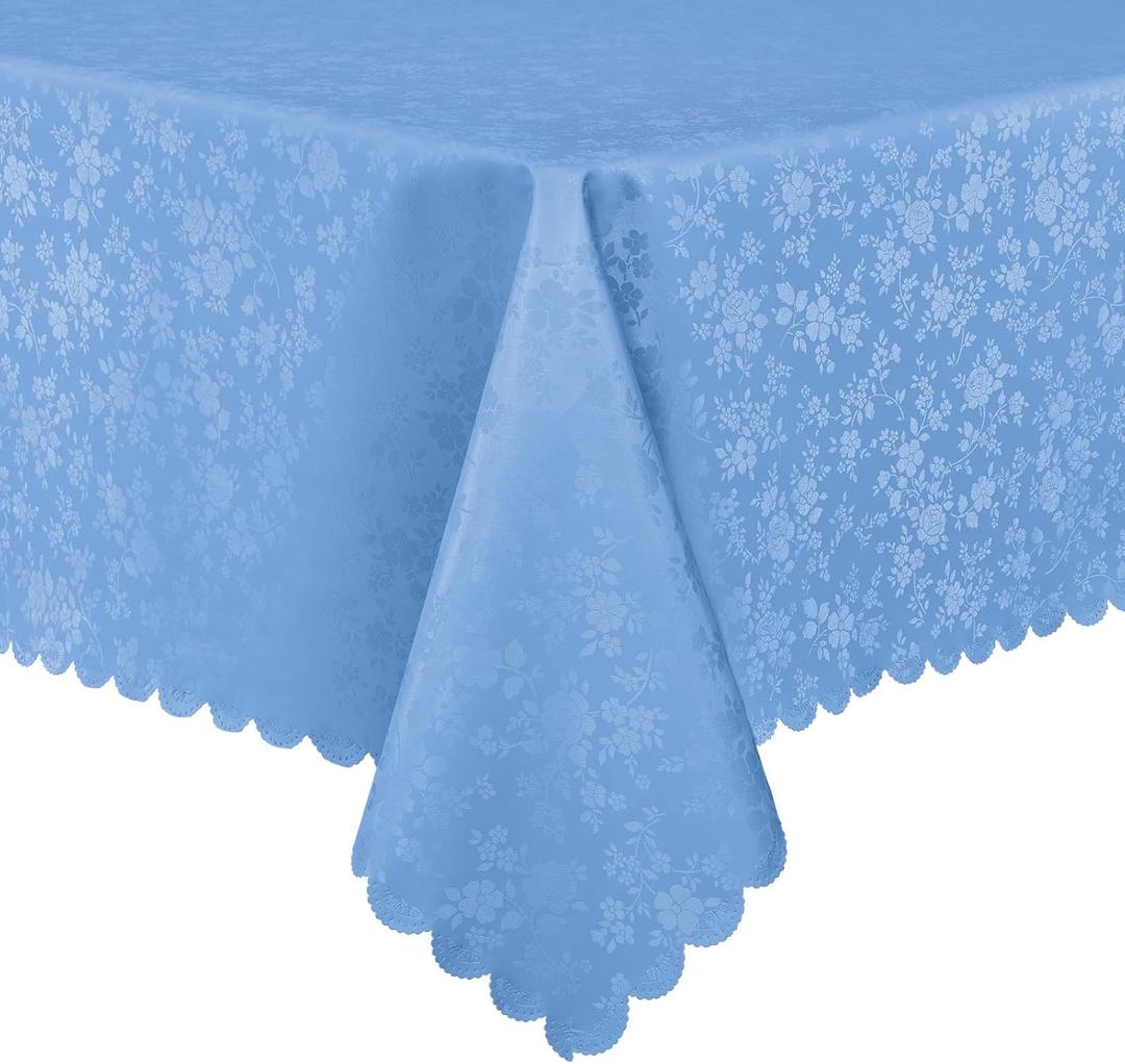 Smiry Rectangle Table Cloth, Waterproof Heavy Duty Vinyl Tablecloths, Wipeable Washable Table Cover for Kitchen and Dining Room (Baby Blue, 60" X 120")