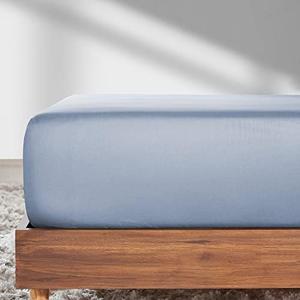 California Design Den Soft 100% Cotton Full Fitted Sheet Only Deep Pocket, Durable Sateen, All-Around Elastic, Head/Foot Side Indicators, Full Size Fitted Sheet Cotton (Blue Hydrangea)