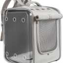 Cat Backpack Carrier Large Pet Backpack Carrier, 17lbs Load-Bearing Ventilated Design Dog Backpack Carrier for Small Dogs, Sturdy Cat Bubble Backpack for Travel, Hiking & Outdoor Use, Grey