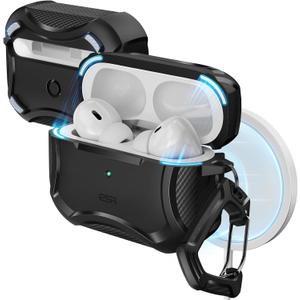 ESR for AirPods Pro 2 Case, Compatible with Airpods Pro Case 2nd / 1st Generation (2023/2022/2019), Compatible with MagSafe, Powerful Drop Protection, Magnetic Lid, Black