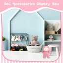 Simgoing 17cm Doll Clothes Closet with 13 Hangers Clothes Storage for Figures Wardrobe Furniture Accessories 17cm Doll Accessories Display Box Portable Storage for Dollhouse(Black)