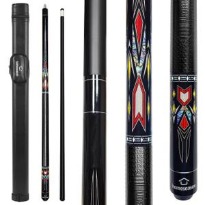 HomeSeason 58" Pool Cue Stick 18oz Billiard Birch Wood 13mm Tip Cue Sticks Professional Low Deflection Pool Sticks with Cue Case