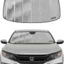 Windshield Sun Shade for Honda Civic 2019-2021,Touring 2016-2021,Type R 2020-2021,(with Rearview Mirror Camera),Front Window Sunshade Shield,Silver for Summer, Black for Winter (for honda civic 2019-2021(2016-2018 touring))