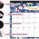 4 x 2026 Desk Calendar - JAN 2026 - DEC 2026, 2026 Calendar, 12 Monthly Calendar, 17" x 12", Desk/Wall Calendar 2026 with Desk Pad, Ruled Blocks, To-do List & Notes, Tear Off, Twin-Wire Binding, Large Desk Calendar for Home & Office Organizing - Floral