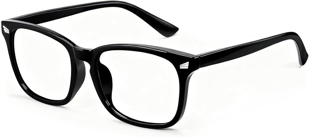 Blue Light Glasses for Woman Men | 99% Blue Light Blocking Glasses | Computer Glasses | Night Driving | Gaming | TV Phone Screen Reader Square Frame | Anti Eyestrain & UV Glare Protection ((1) Black-light)