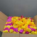 5Pc Marigold Garlands 4.5Ft Artificial Marigold Flower Strands Diwali Decoration Pooja Wedding Home & Indian Festival Dcor Vibrant Floral Faux for Da de Muertos & Day of Dead (Pink & Yellow)