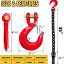 Grade 80 Trailer Safety Chains - 35 Inch Tow Chains with 5/16" Clevis Slip Hook and Chain Retainer, Trailer Chains 21,000 lbs Break Strength for Lifting,Towing and Transporting(2-Pack)